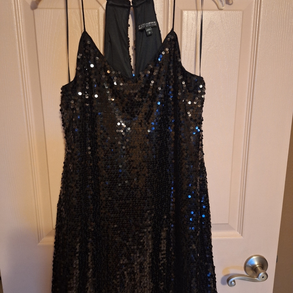 Elegant Black Sequin Dress